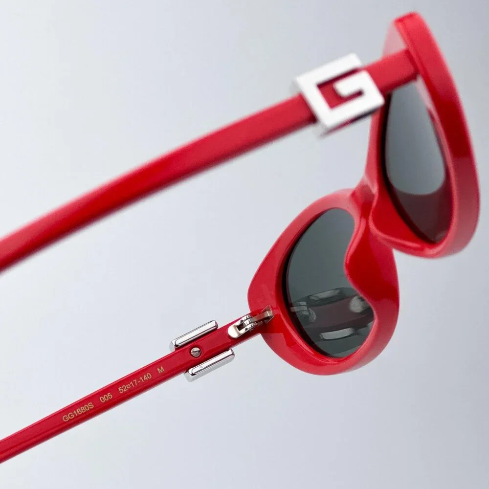 Gucci GG1680S 005 Men BRAND NEW Sunglasses Red Grey Cat Eye
